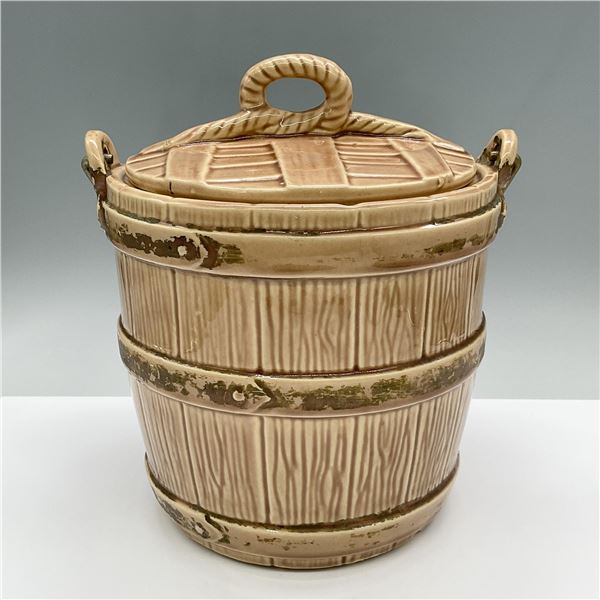 McCoy Cookie Jar with Lid, Barrel Basket Bucket