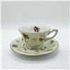 Image 1 : Porcelain Cup and Saucer, Floral Gilt Design