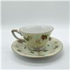 Image 2 : Porcelain Cup and Saucer, Floral Gilt Design