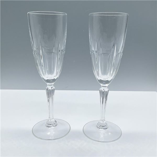 Pair of Vintage Crystal Champagne Flutes