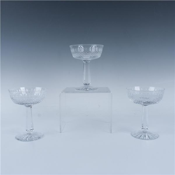 3pc Galway Crystal Champagne Coupes, Claddagh