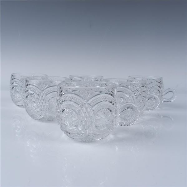 6pc Pressed Glass Punch Cups