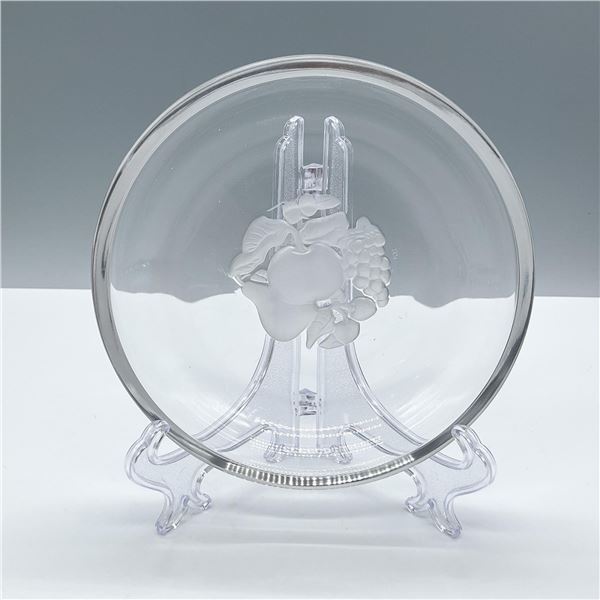 Val St Lambert Crystal Dessert Plate, Brussels