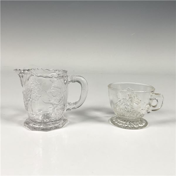 2pc Glass Creamer and Teacup