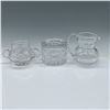 Image 3 : 3pc Cut Crystal Tableware, Small Pitcher, Sugar, Candy Dish