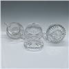 Image 4 : 3pc Cut Crystal Tableware, Small Pitcher, Sugar, Candy Dish