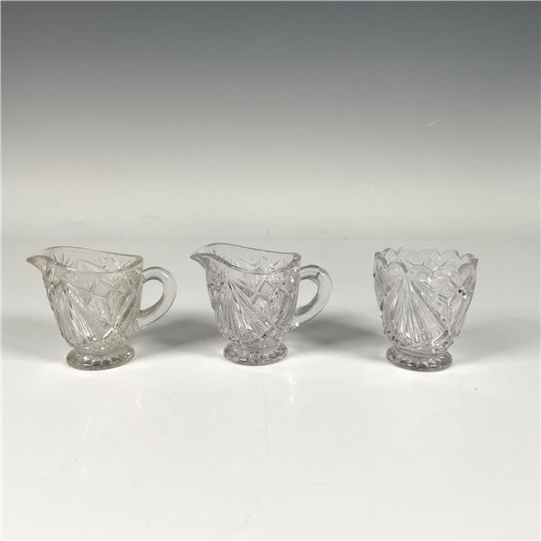 3pc Glass Toy Creamers and Child's Spooner