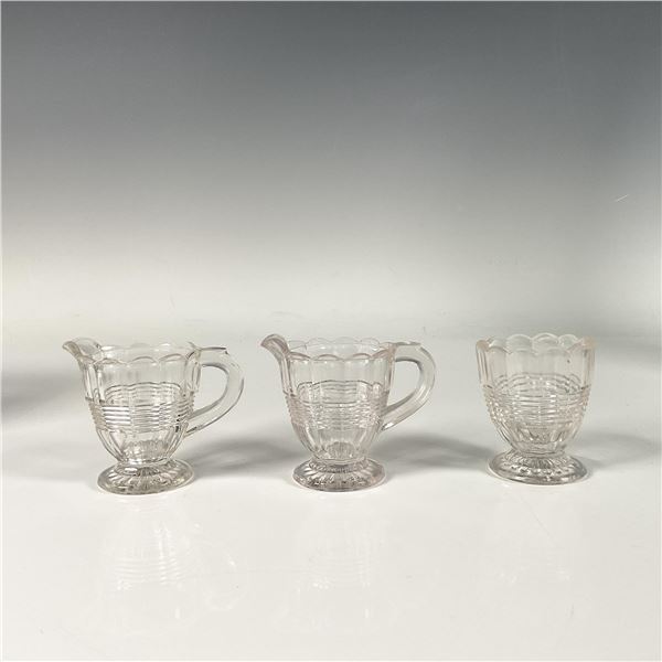 3pc Vintage Glass Creamers & Spooner