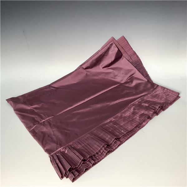 Wide Purple Satin Pleated Ruffle Table Runner