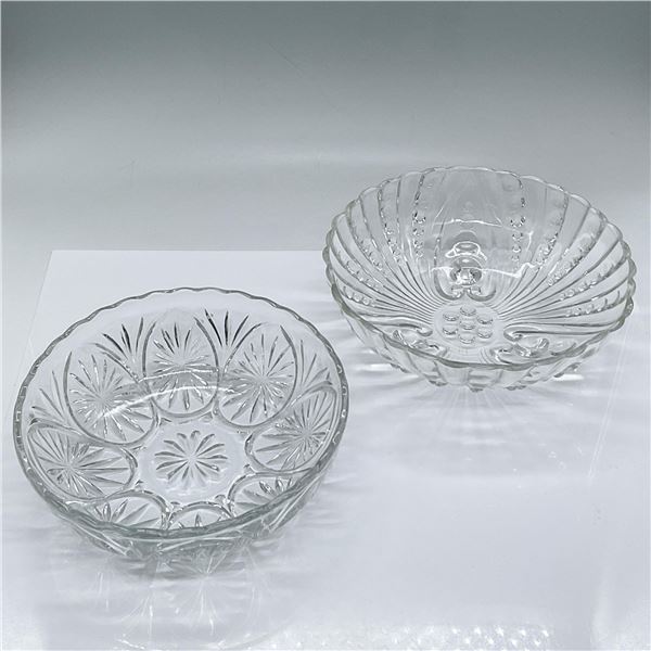 2pc Vintage Glass Serving Bowls