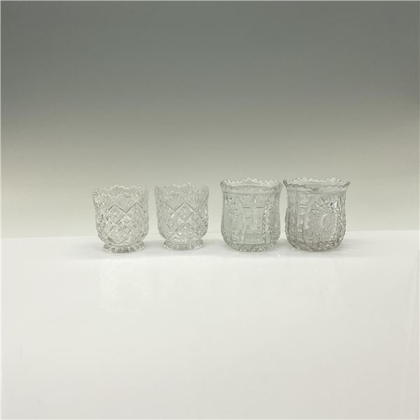 4pc Early Pattern Glass Toothpick Holders