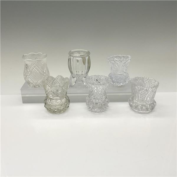 6pc Pattern Glass Toothpick Holders