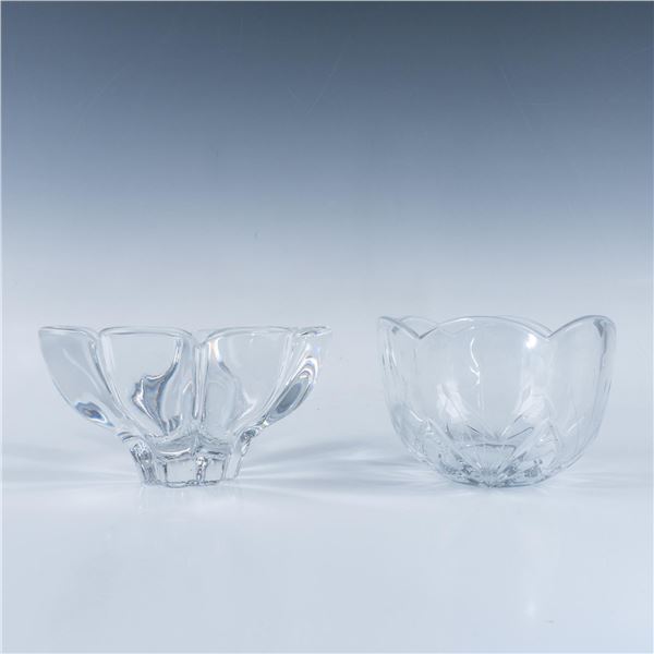 2pc Clear Crystal Flower Shaped Bowls