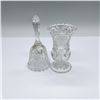 Image 2 : 2pc Kristal Zajecar Lead Crystal Bell and Mini Vase