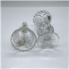 Image 3 : 2pc Kristal Zajecar Lead Crystal Bell and Mini Vase