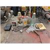 Image 1 : Misc. lot (Dry Gin Bottles, vintage hair trimmers, methyl hydrate bottles, and etc.