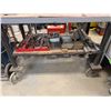 Image 3 : Moving welding table with metal scraps and etc. 48"x25"x35" Tall (Vise and Grinder not included)