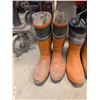 Image 2 : (4) Pair of work boots (2) steel toe (2) Chain saw Boots