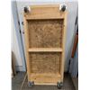 Image 1 : Sturdy wood board with wheels for moving fridges/Freezers (Plus extra wood)