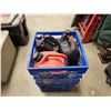 Image 1 : Blue Crate w/ Jerrycan/Chainsaw Bar & Chain Oil