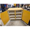 Image 1 : 24.75"x42" Yellow Wooden Cabinet on Wheelie Carts