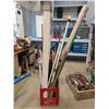 Image 1 : Lot of MISC. Poles, Broom Poles, Reflectors, Broken Hockey sticks, and etc.