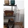 Image 6 : Plastic 4 Shelf  w/ Pots, baskets, plastic items, and etc.