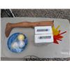 Image 1 : Lawn Darts (3) toy balls, Frisbees, and Wooden Foot