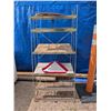 Image 2 : Metal Scrap Shelf (23.5"x12"x52") w/ Yield Signs and orange pylon
