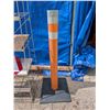 Image 4 : Metal Scrap Shelf (23.5"x12"x52") w/ Yield Signs and orange pylon
