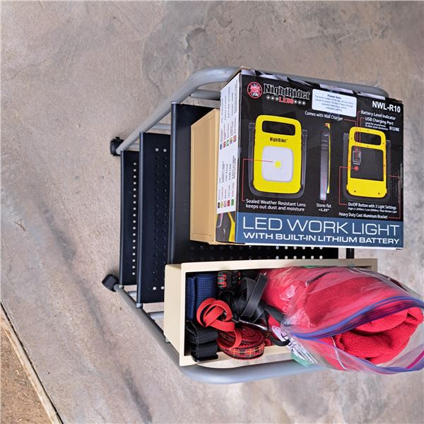 LED lights, dog stuff and rack