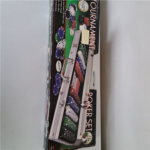 Poker set in a tournament case