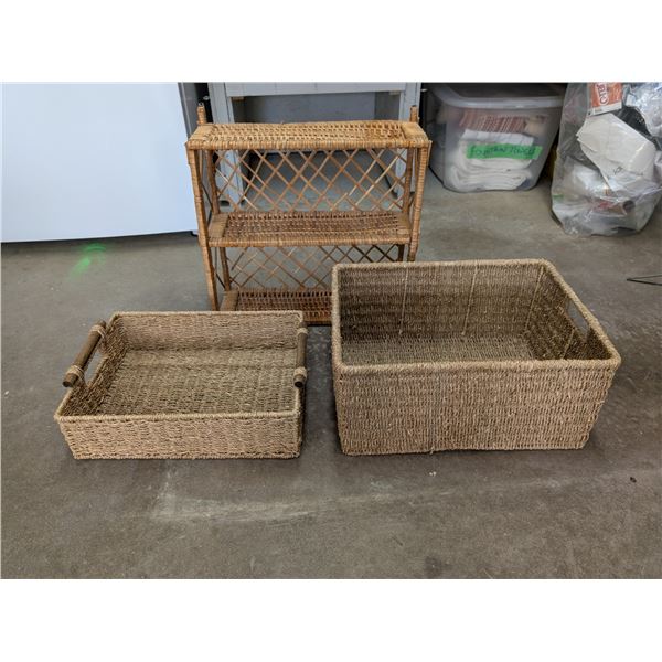 (2) Baskets (1) Shelf made out of same material