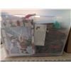 Image 4 : Tubber ware Box full of Christmas decorations and etc. w/ Christmas wrapping paper