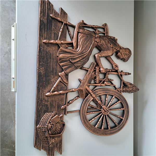 plastic wool loom with woman copper color decoration