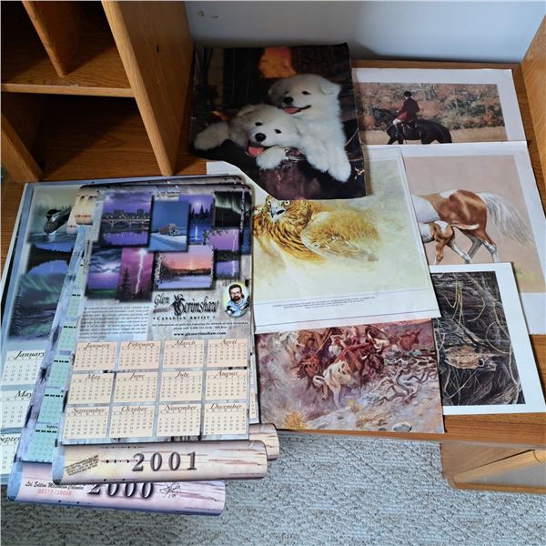 lot of animal pictures and calendars