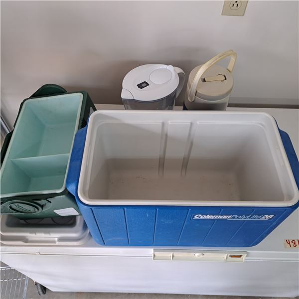 cooler, lunch box and water filter
