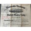 Image 1 : 1945 United States Navy Honorable Discharge Certificate