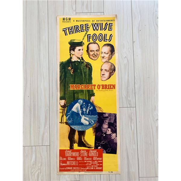 Three Wise Fools original 1946 vintage insert movie poster