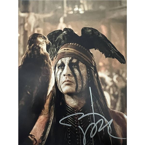 The Lone Ranger Johnny Depp signed movie photo