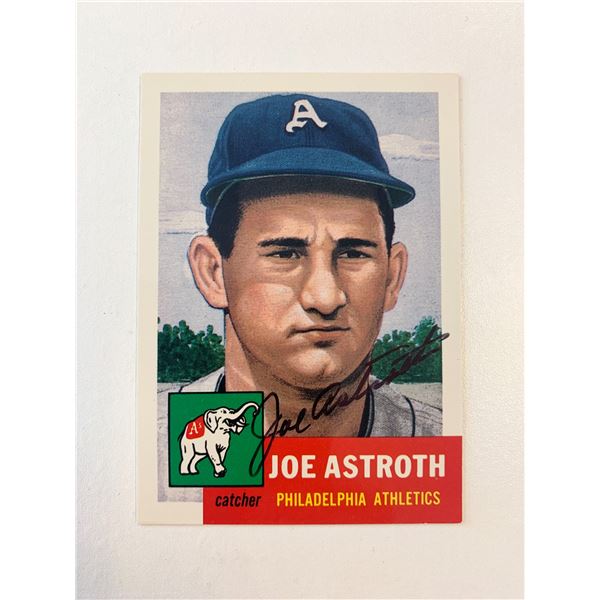 Joe Astroth signed baseball card
