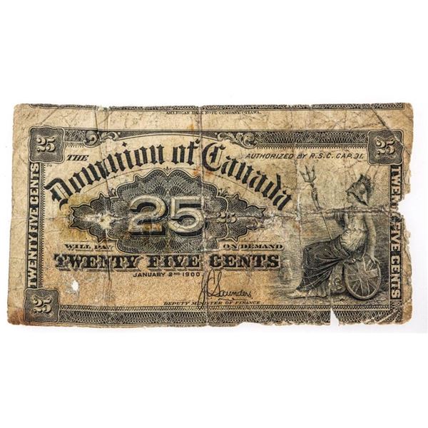 Dominion of Canada 1900 Twenty Five Cents - Saunders