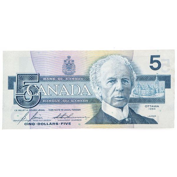Bank of Canada 1986 Five Dollars