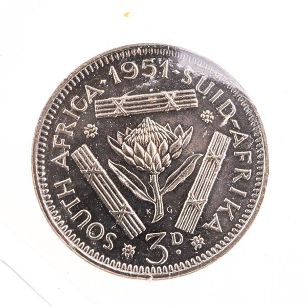 South Africa 1951 3P PF67 ICCS
