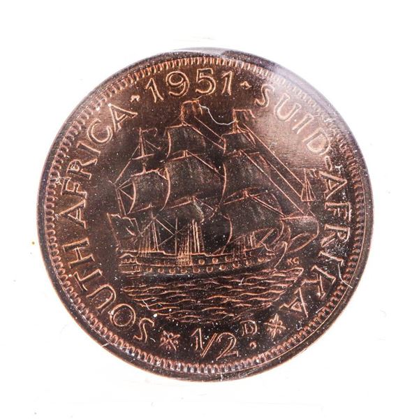 South Africa 1951 1/2 P PF66 ICCS