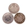 Image 1 : GROUP OF 3 CANADA HISTORICAL SILVER 10 CENTS - 1918,1919,1933