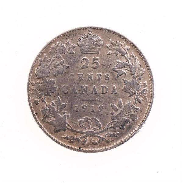 Canada 1919 Historical Silver 25 cents