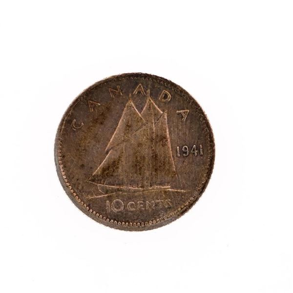 Canada 1941 Silver Ten Cents Bluenose