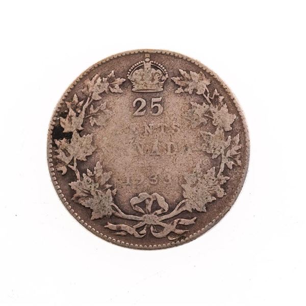 Canada 1933 Historical Silver 25 Cents