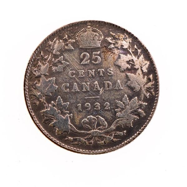 Canada 1932 Historical Silver 25 Cents